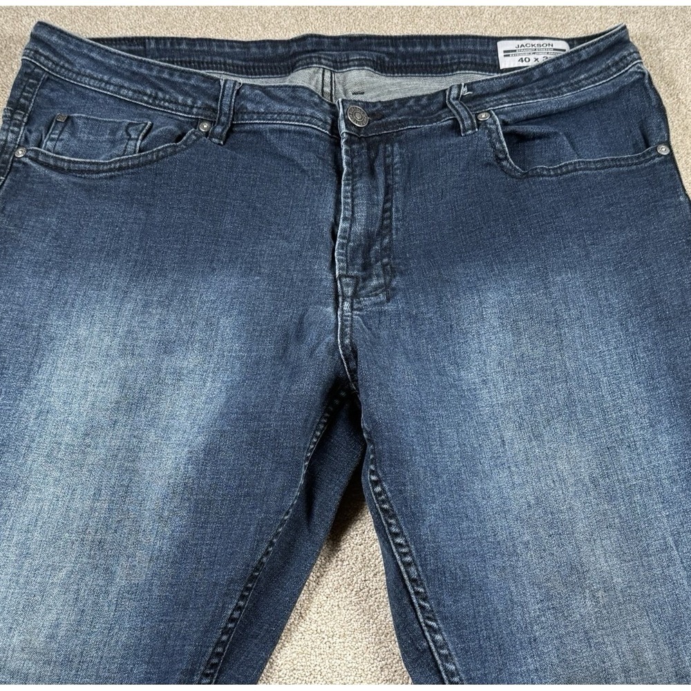 Buffalo David Bitton Jackson Men's 40x30 Straight Stretch Blue Jeans - Picture 3 of 9